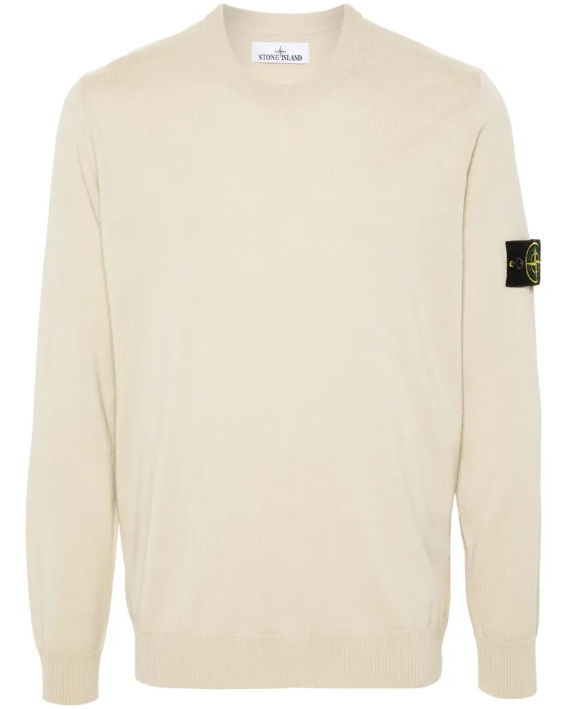 Stone Island Pullover mit Kompass-Patch - Nude Nude