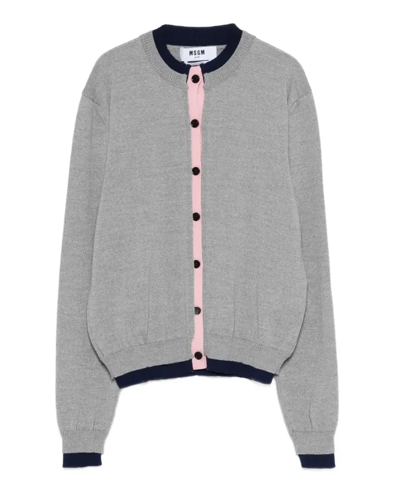 MSGM Cardigan mit rundem Ausschnitt - Grau Grau