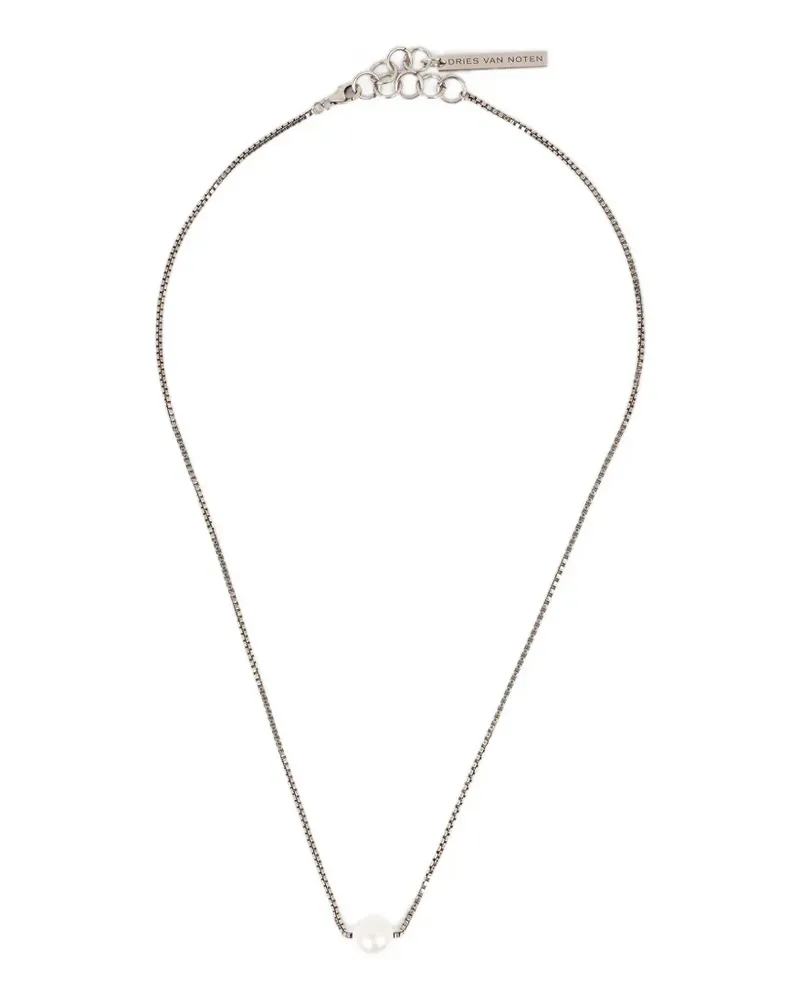 Dries van Noten Halskette mit Perlendetail - Silber Silber