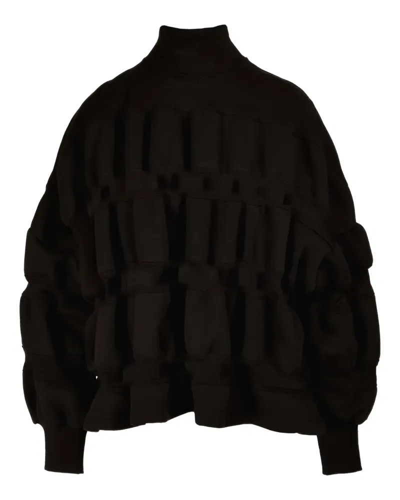 Ioana Ciolacu Gerüschtes Sweatshirt mit Stehkragen - Schwarz Schwarz