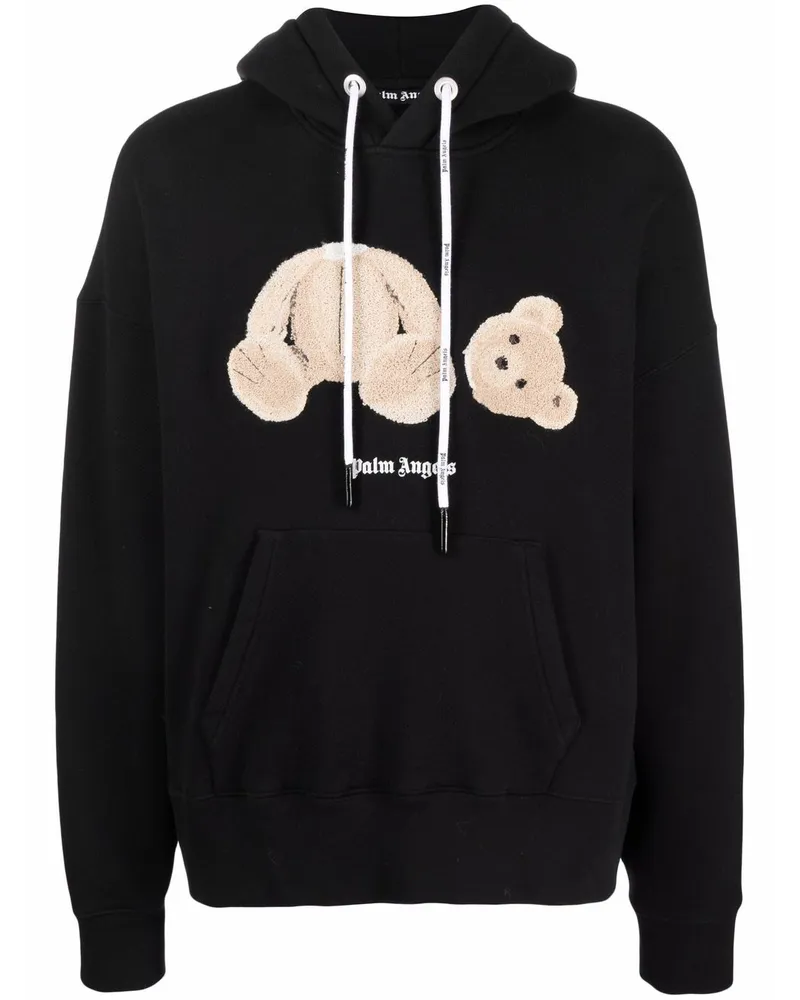 Palm Angels Hoodie mit Teddy-Applikation - Schwarz Schwarz
