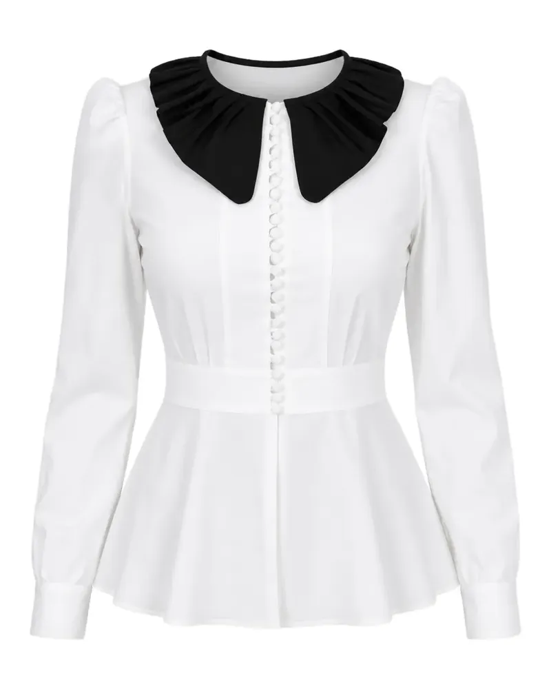 Dolce & Gabbana Bluse mit plissiertem Kragen - Weiß Weiß