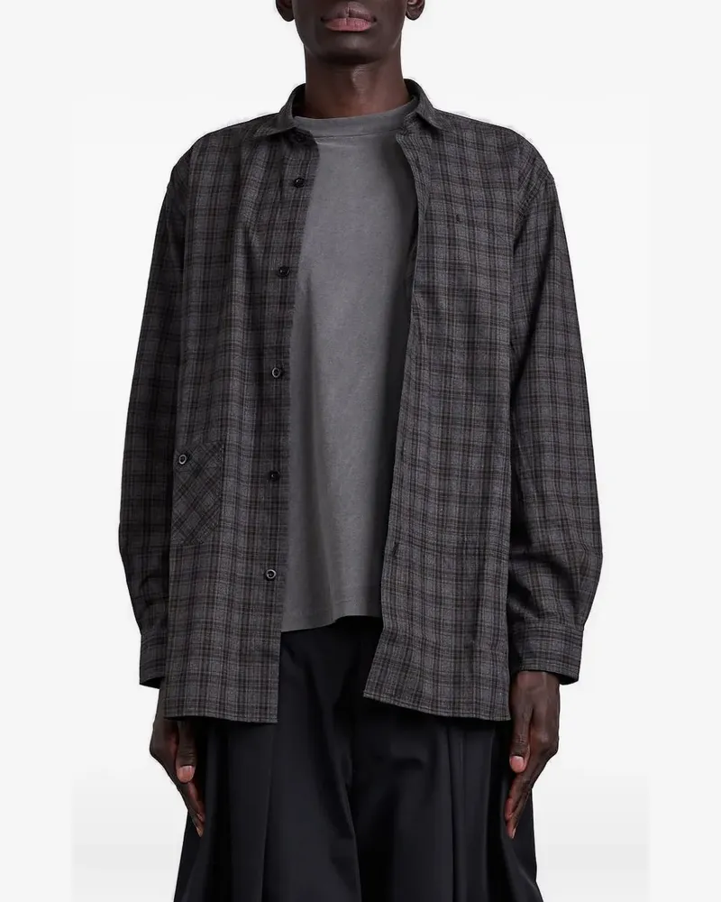 Junya Watanabe Hemd mit Check - Grau Grau