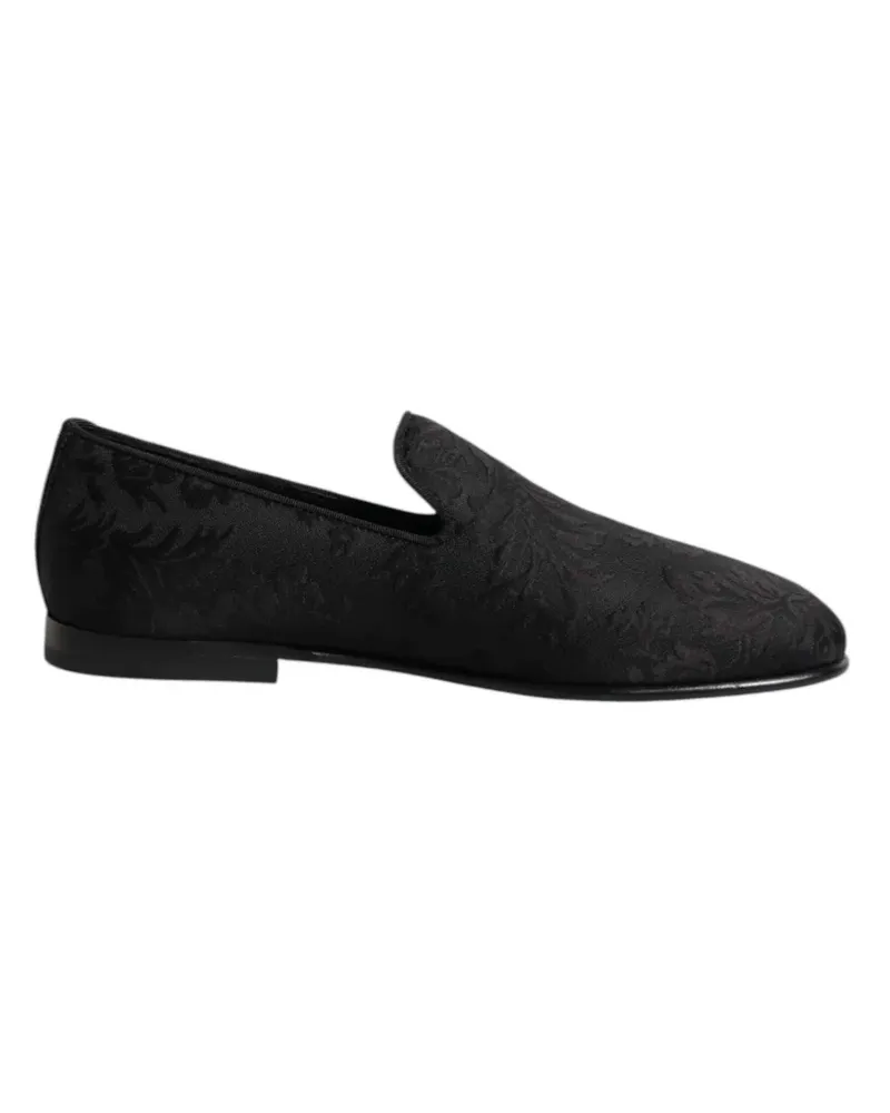 Dolce & Gabbana Loafer mit Blumenmuster - Schwarz Schwarz