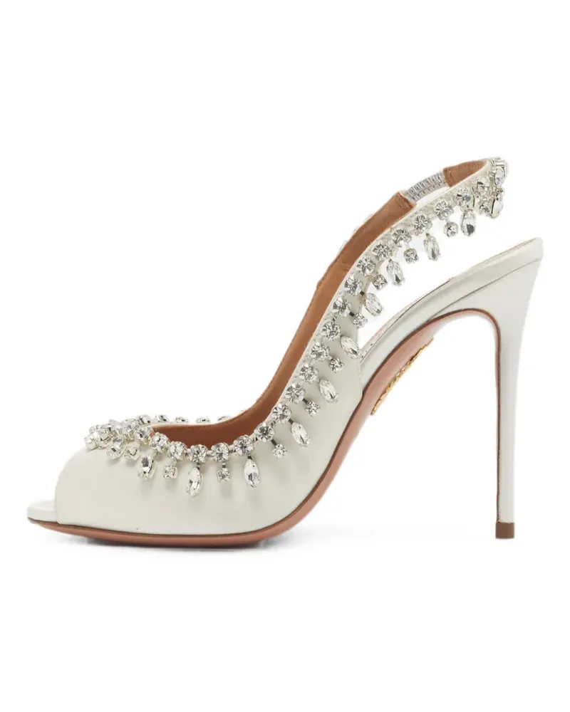 Aquazzura Starburst crystal-embellished pumps - Weiß Weiß