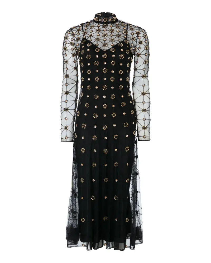 Temperley London Crossbone Lattice Abendkleid - Schwarz Schwarz