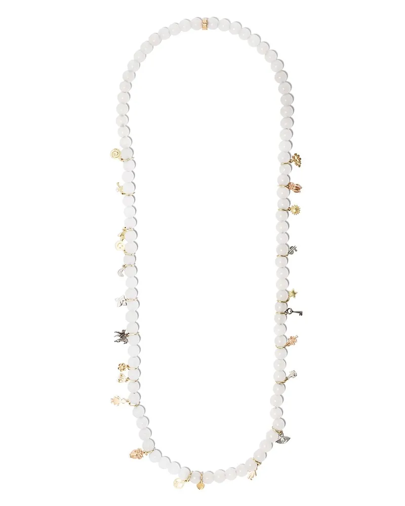 Carolina Bucci 18kt 'Lucky Charms' Goldhalskette - Schwarz Schwarz