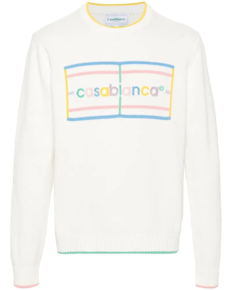 Casablanca Paris Pastel Court Pullover Weiß