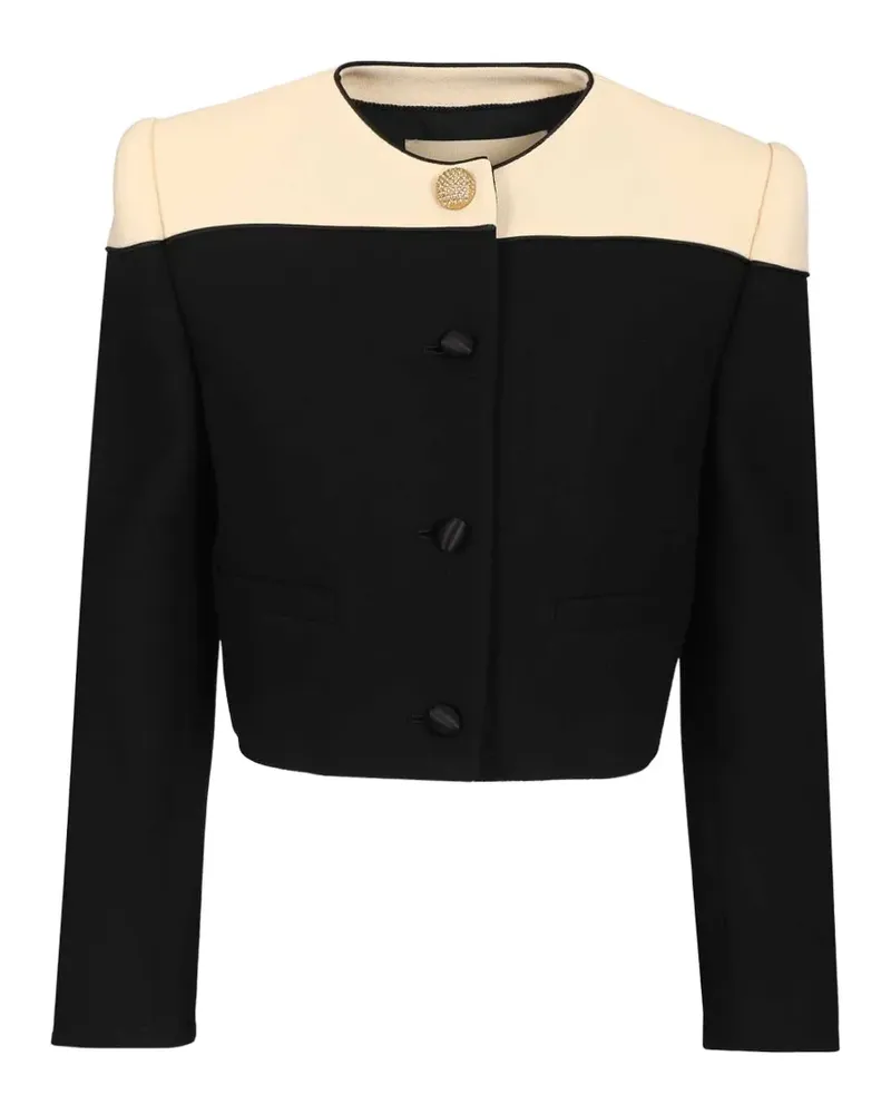 Valentino Garavani padded shoulder cropped jacket - Schwarz Schwarz