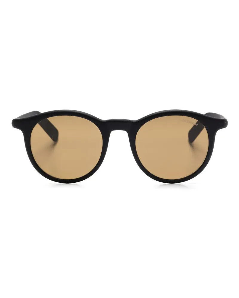 Montblanc Sonnenbrille mit rundem Gestell - Schwarz Schwarz