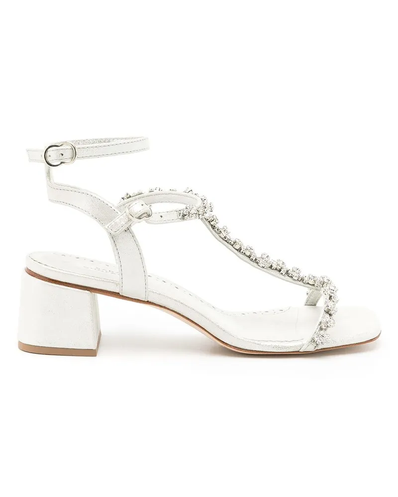 Sarah Chofakian Sandalen mit Kristallen - Grau Grau