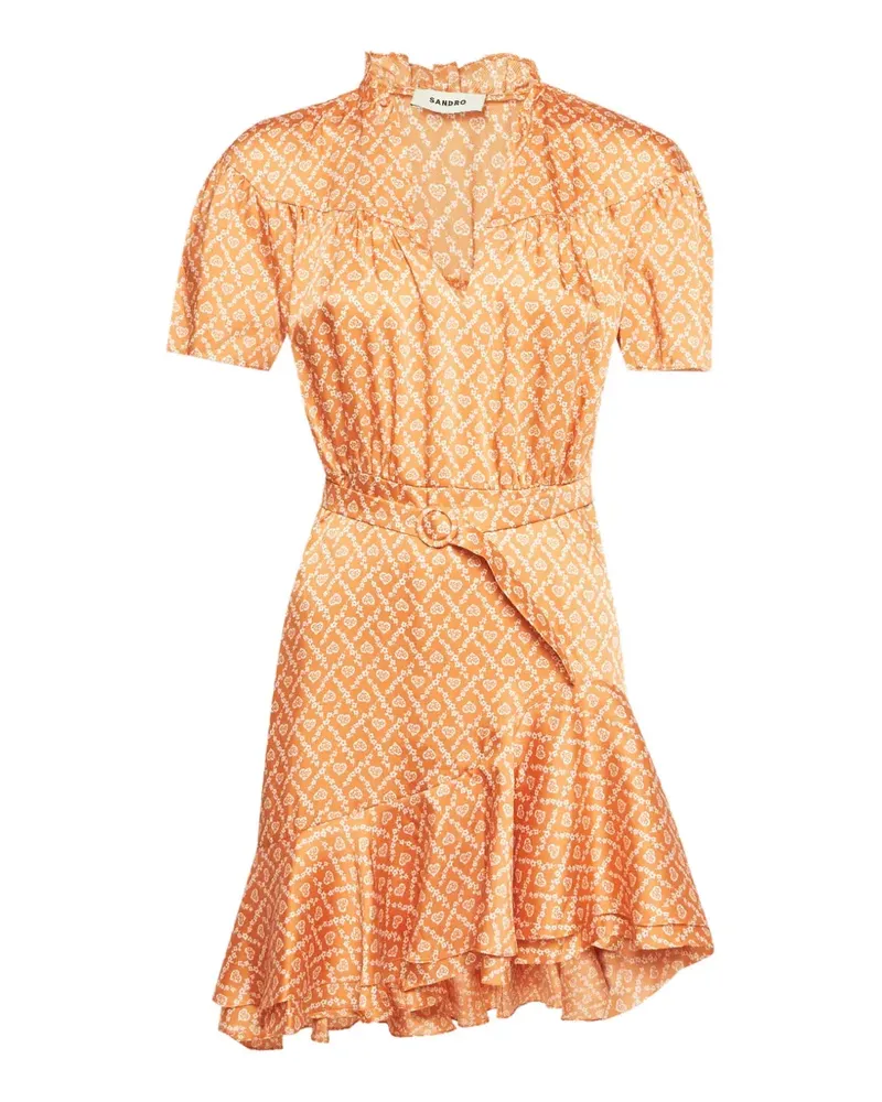 Sandro Suzen Minikleid mit geometrischem Muster - Orange Orange