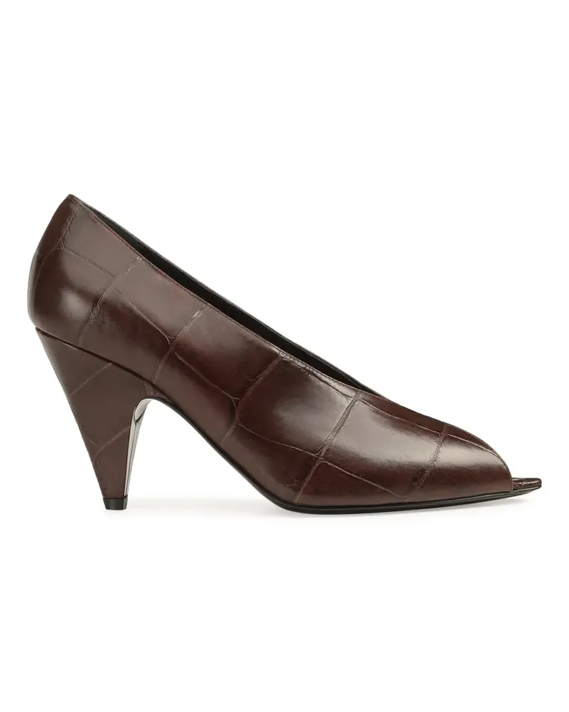 Sergio Rossi Beak Pumps mit Kroko-Effekt - Braun Braun