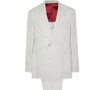 Gestreifter Anzug - Grau
