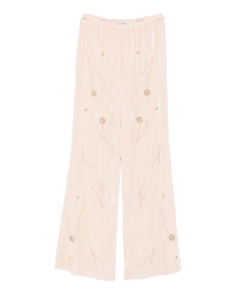 forte_forte Bestickte Il Ricamo Palazzohose - Rosa Rosa