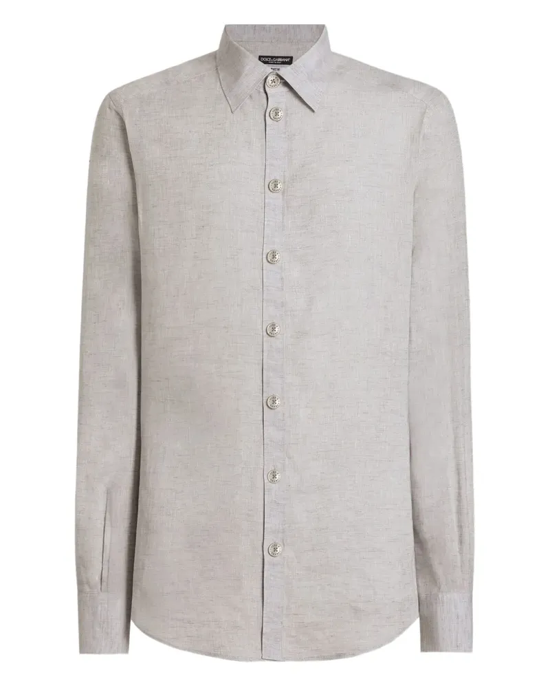 Dolce & Gabbana Hemd aus Leinen - Grau Grau