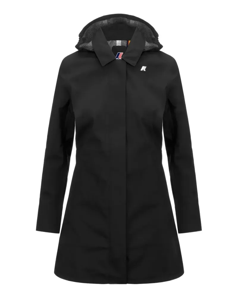 K-Way matchy bonded coat - Schwarz Schwarz