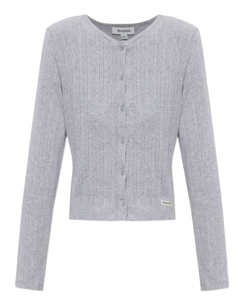 SPORTY & RICH pointelle-knit button-up cardigan - Grau Grau