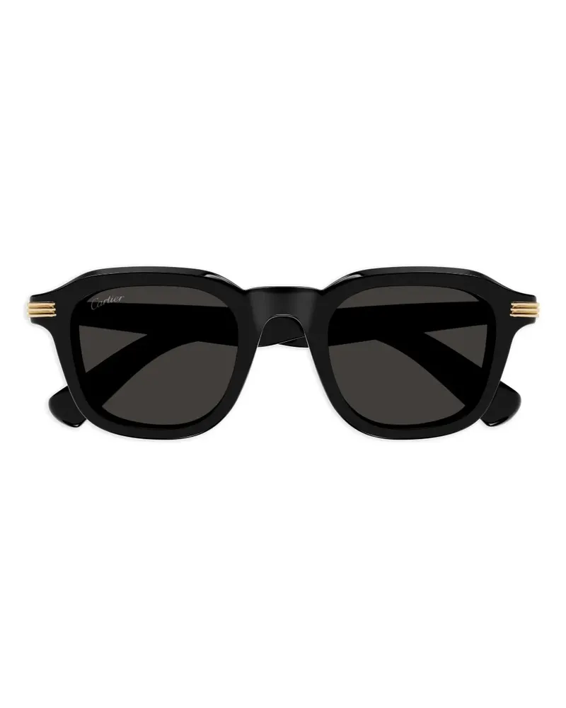 Cartier Sonnenbrille mit eckigem Gestell - Schwarz Schwarz