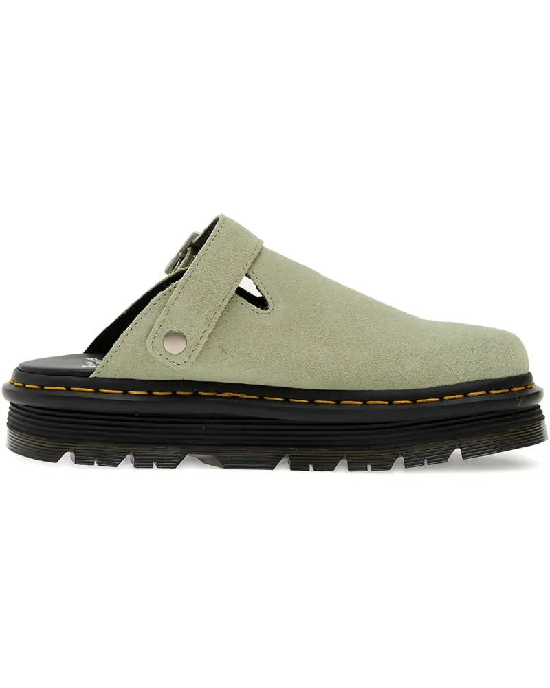 Dr.Martens Flache ZebZag Plateau-Mules mit Schnallenverschluss - Grün Grün