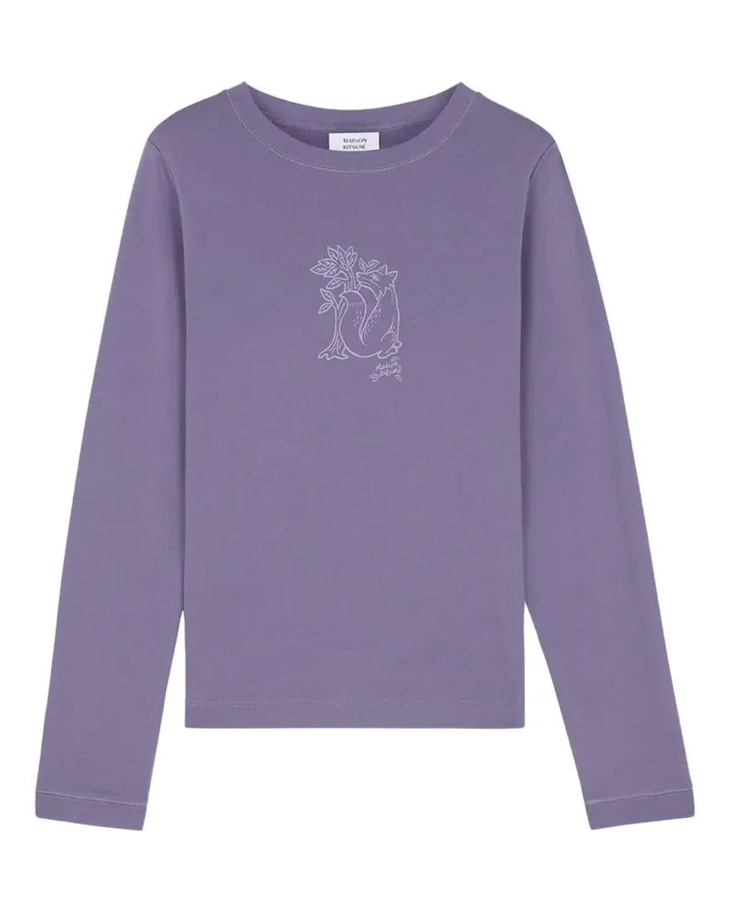 Kitsuné fox print long-sleeve sweatshirt - Violett Violett