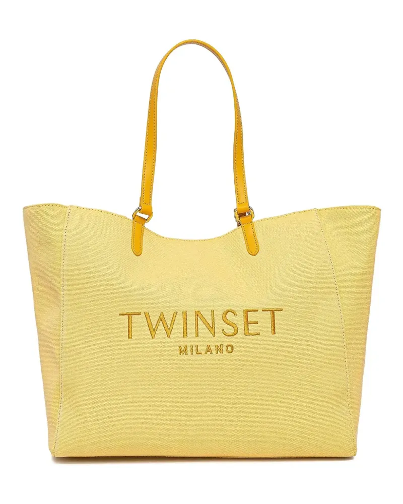 Twin-Set Shopper mit Logo-Stickerei - Gelb Gelb