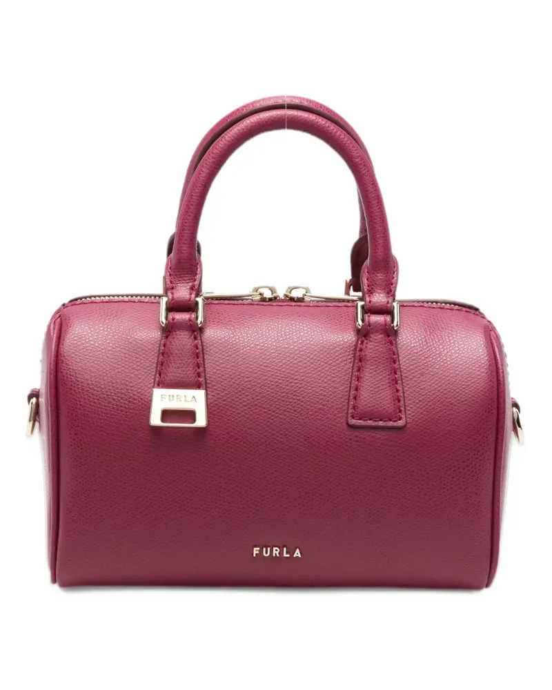 Furla logo-plaque pebbled-effect mini bag - Rot Rot