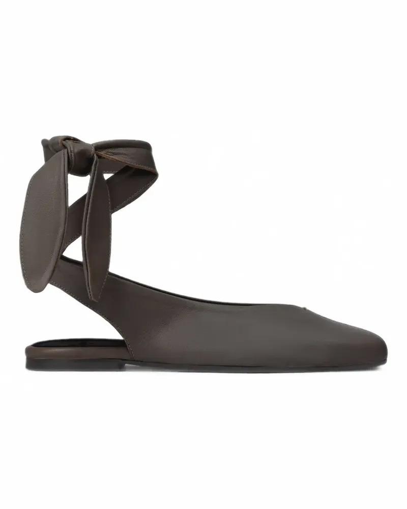 Castañer Sybil tie-fastening ballet flats - Braun Braun