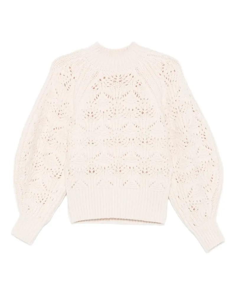 Zimmermann Stehkragen-Pullover mit Blattmuster - Nude Nude