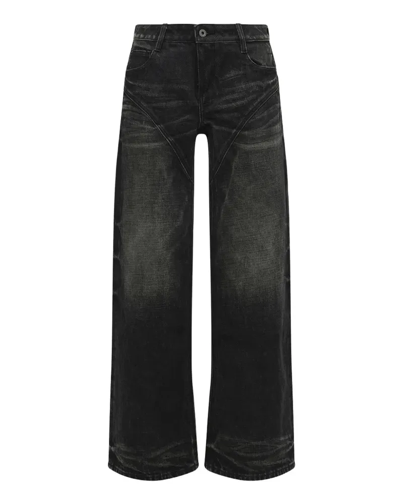 Fax Copy Express dirty-wash straight-leg jeans - Schwarz Schwarz