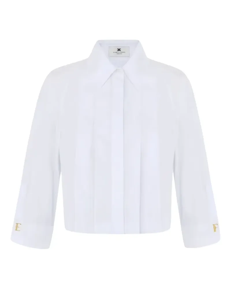 Elisabetta Franchi cropped pintuck shirt - Weiß Weiß