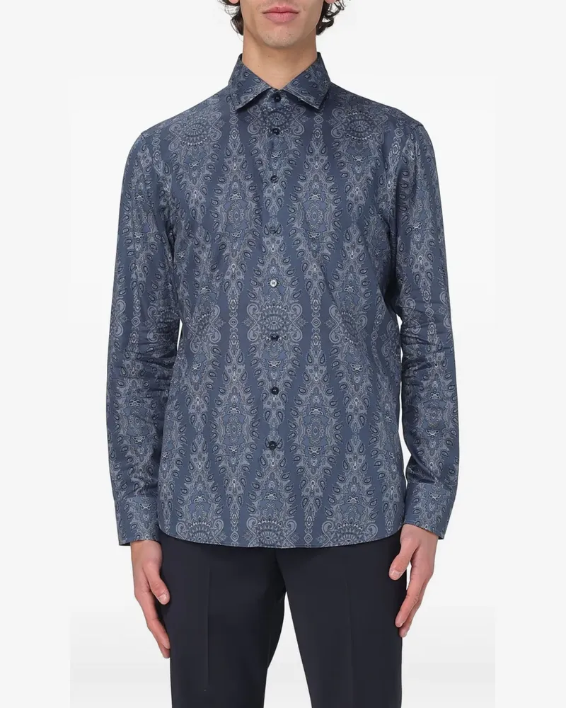 Etro Gemustertes Roma Hemd - Blau Blau