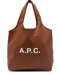 A.P.C. Shopper mit Logo-Print Braun