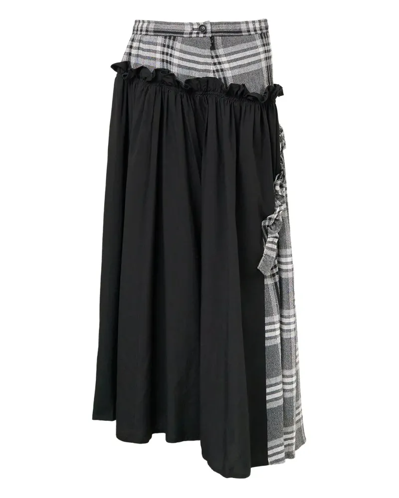 Yohji Yamamoto Gerüschter Rock - Schwarz Schwarz