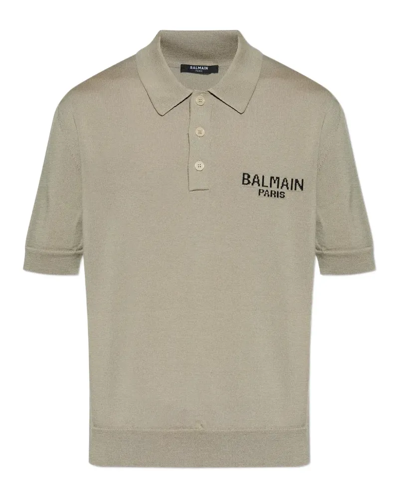 Balmain logo-detail polo shirt - Nude Nude