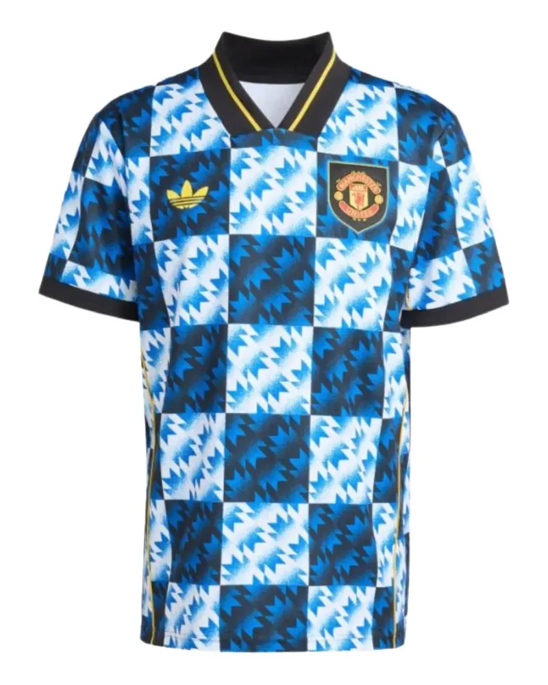 adidas checked T-shirt - Blau Blau