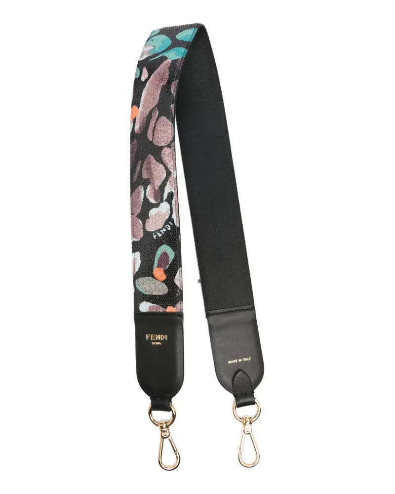 Fendi sequin-embellished leather bag strap - Schwarz Schwarz