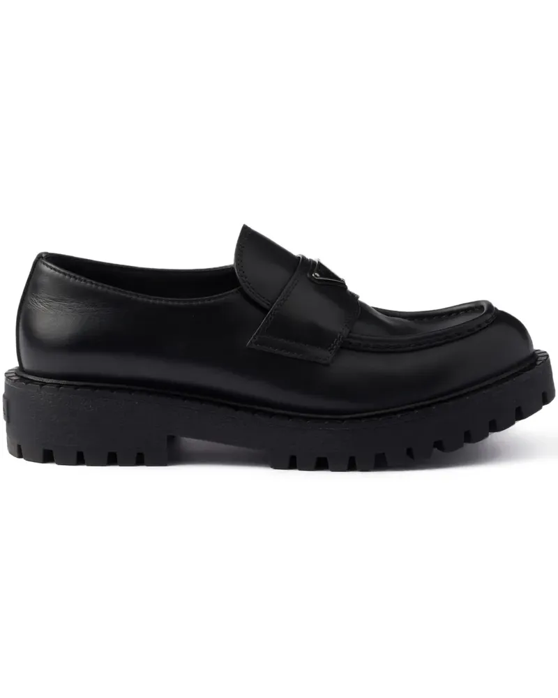 Prada Loafer mit emailliertem Logo - Schwarz Schwarz