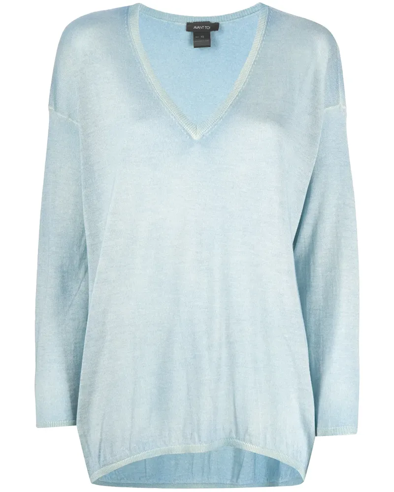 Avant Toi Fein gestrickter Pullover - Blau Blau