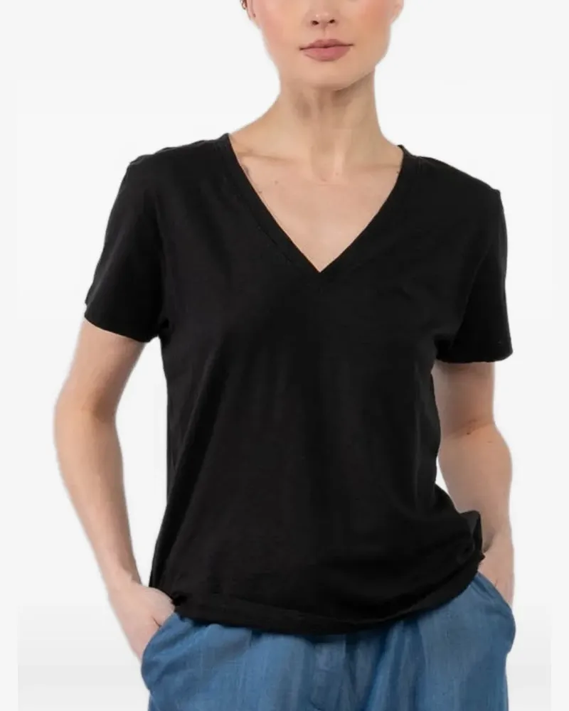 Velvet Ellie V-neck short-sleeve T-shirt - Schwarz Schwarz
