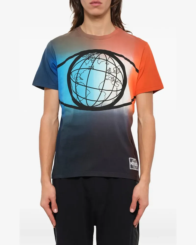 Kenzo T-Shirt mit Globus-Print - Orange Orange