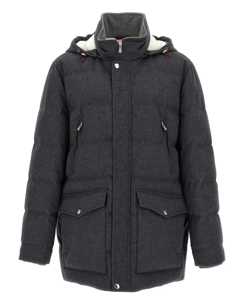 Brunello Cucinelli Gesteppter Mantel - Grau Grau