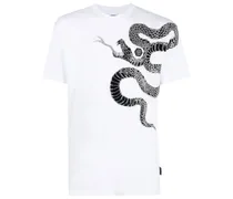Philipp Plein T-Shirt mit verziertem Schlangen-Print Weiß