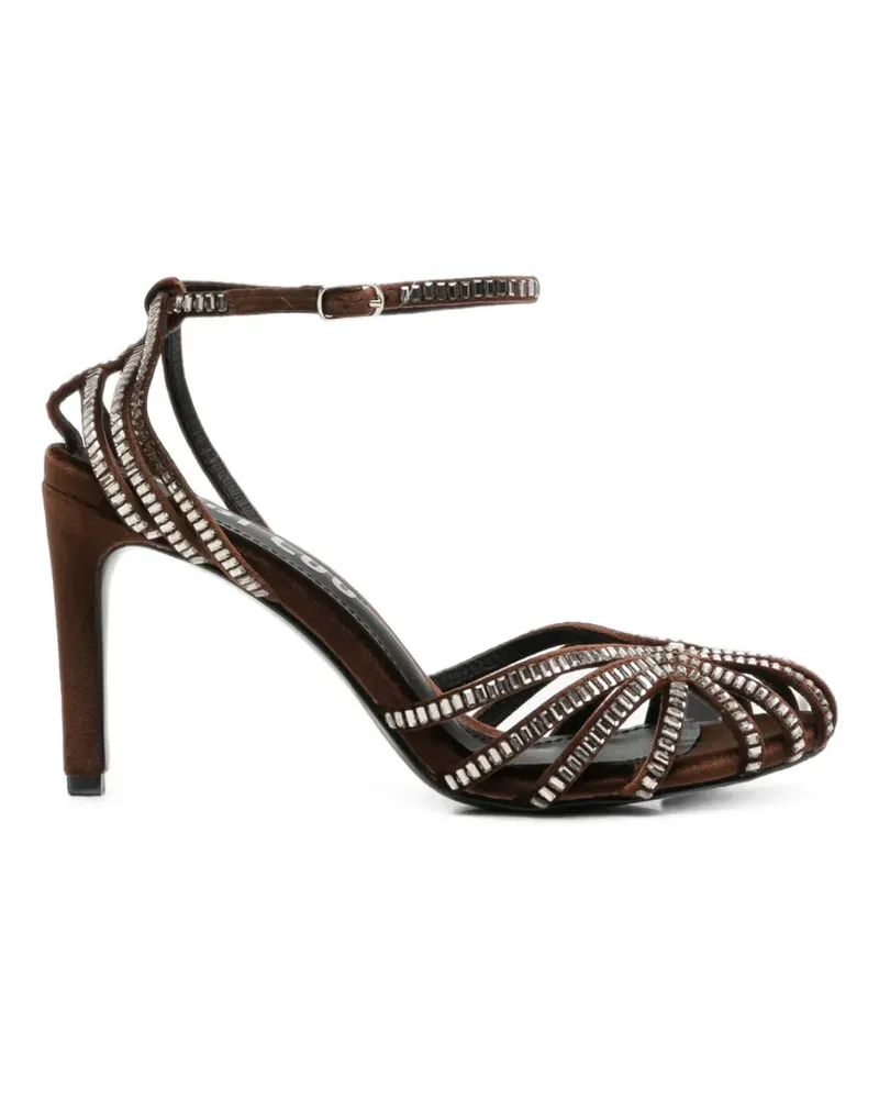 Bibi Lou Sernik Sandalen mit Kristallen - Braun Braun