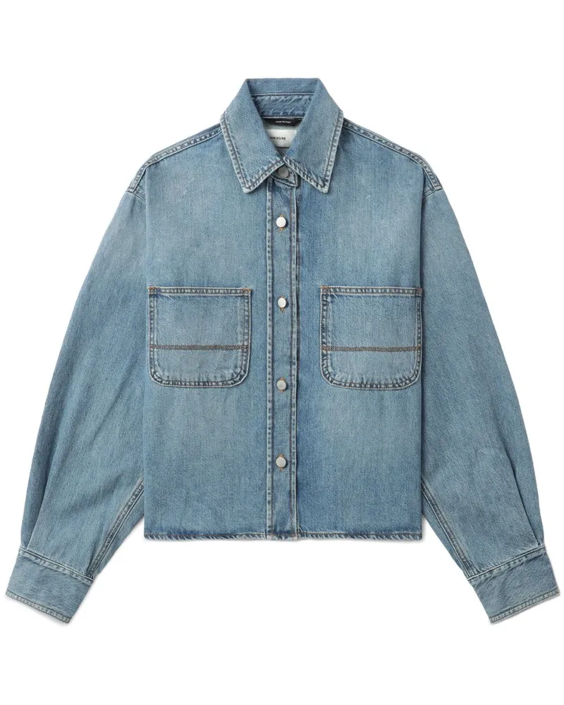 Haikure Cropped-Jacke mit Rundhalsausschnitt - Blau Blau