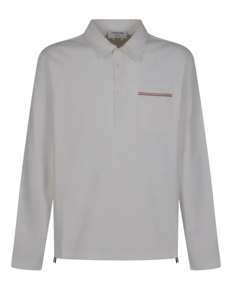 Thom Browne long-sleeve polo shirt - Weiß Weiß