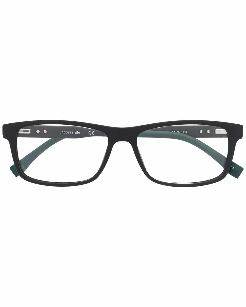 Lacoste Zweifarbige Sonnenbrille mit eckigem Gestell - Schwarz Schwarz