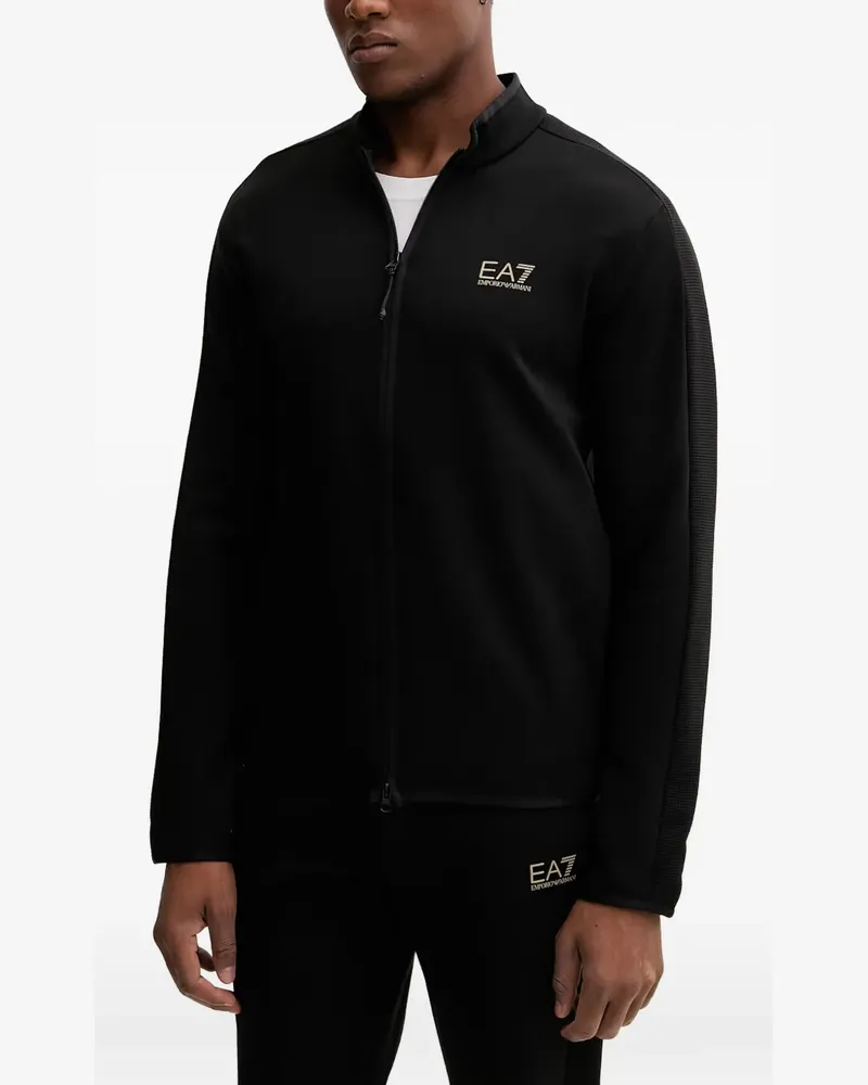 EA7 logo-print zip-up sweatshirt - Schwarz Schwarz