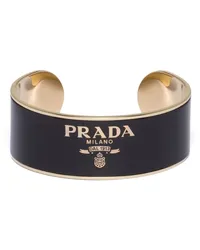 Prada Armspange mit Logo Schwarz