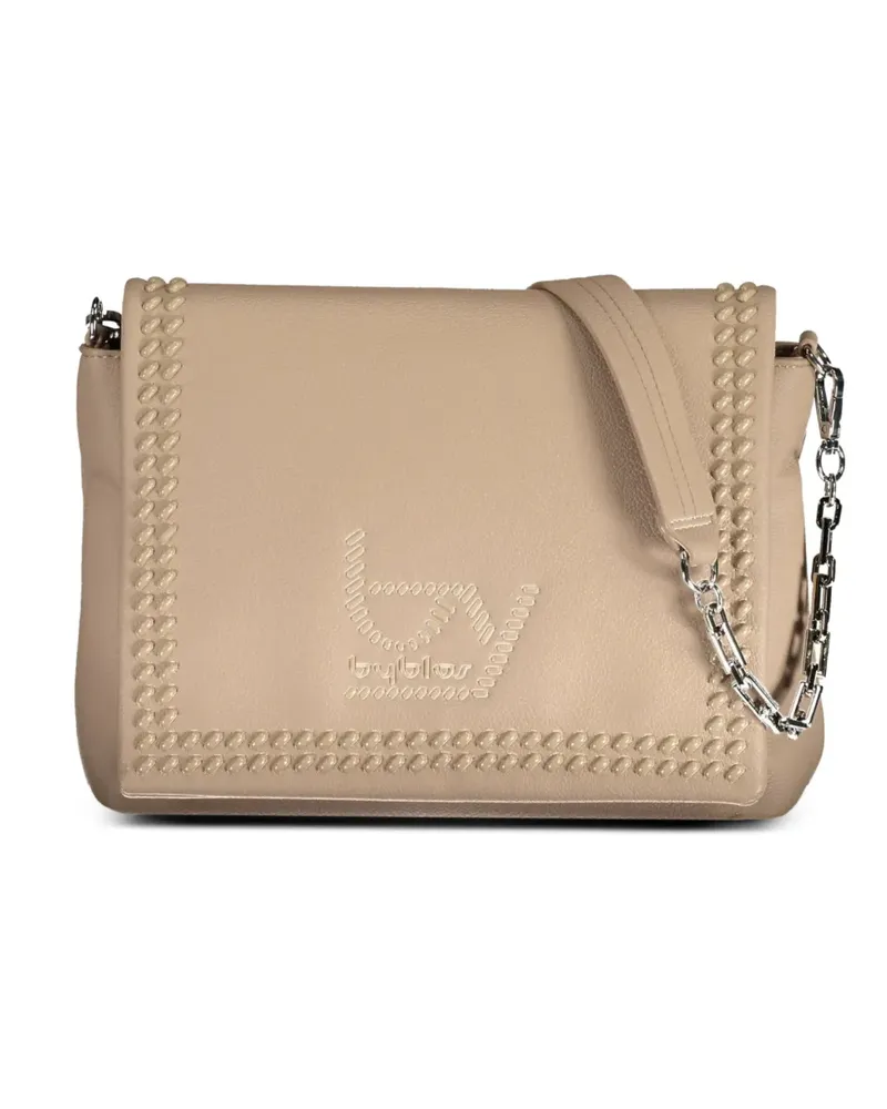 Byblos embellished logo-detail shoulder bag - Nude Nude